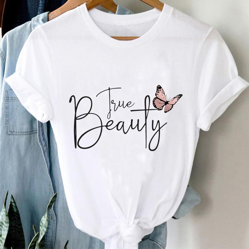 (Asian Size) Women Printed Tee Fashion Lady Clothing Casual T Shirt butterfly trend 90s  Female Top Graphic Short Sleeve T-shirts