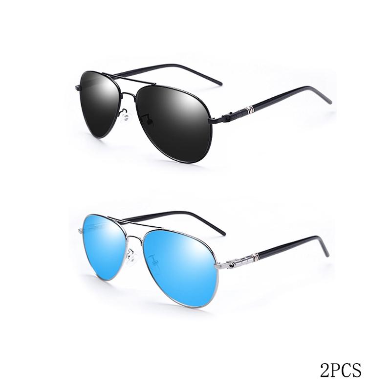 Sonnenbrille für Damen und Herren - Farbige reflektierende Gläser - Sonnenbrille zum Autofahren Schwarz Unisex Pilotengläser UV400