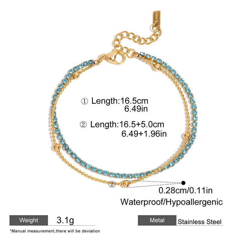 Stainless Steel Star Moon Charm Bracelet Women 18K Gold Plated Lightweight Luxury Minimalist Jewelry