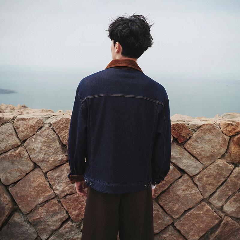 GXG Men's Corduroy Patchwork Denim Jacket
