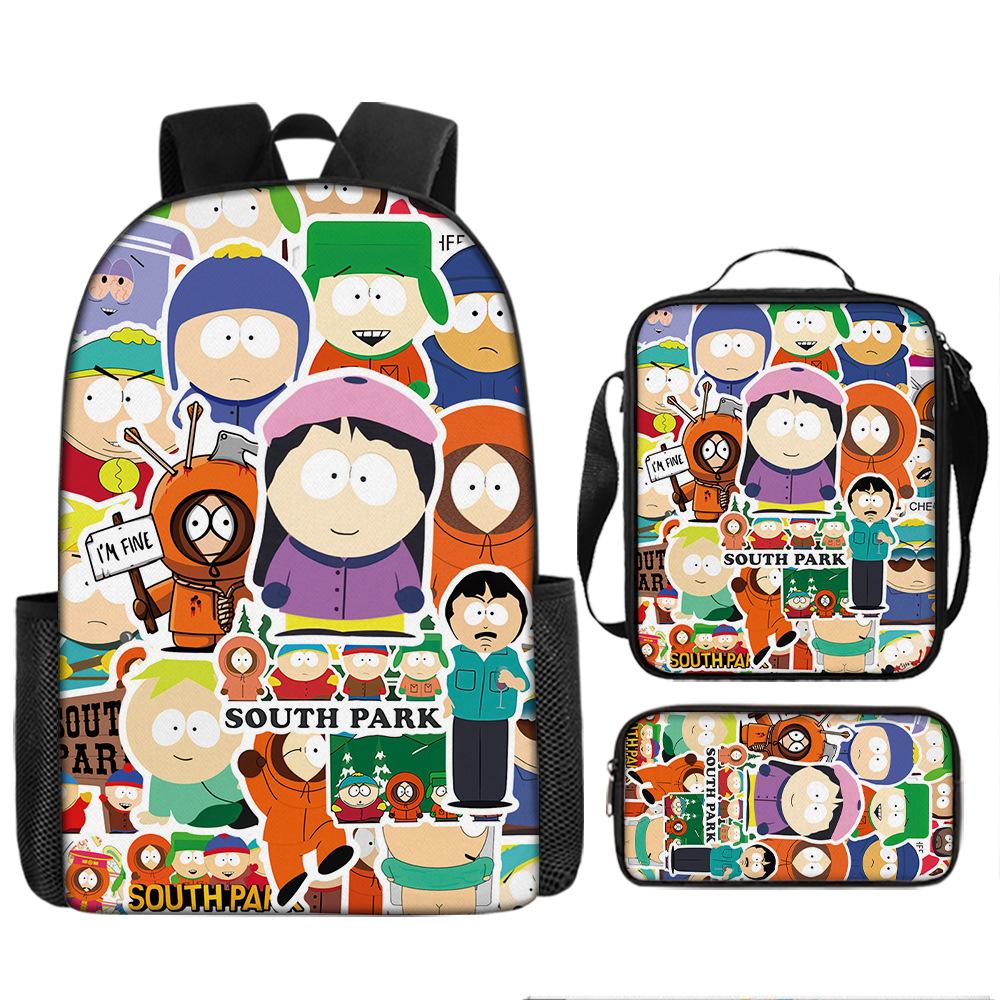 South Park Backpack Student Bag South Park Backpack Cartoon Satchel Pencil Case