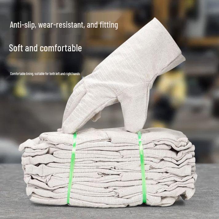 

Double-Layer Canvas Labor Protection Gloves for Welding & Construction
