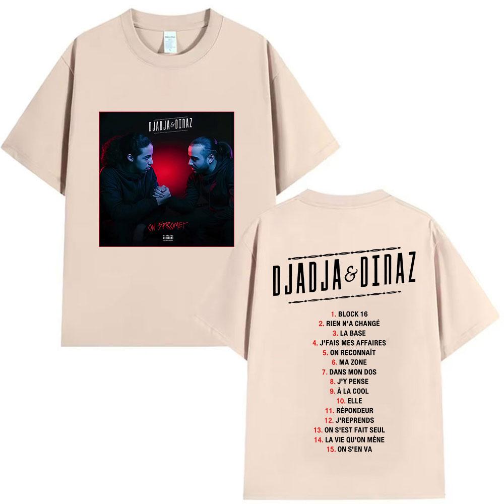 

Rap Singer DjadjaDinaz Album 2025 Pattern Tshirt Mens Womens Retro Gothic Clothing Hiphop Cotton Tshirt Y2K Street Wear M