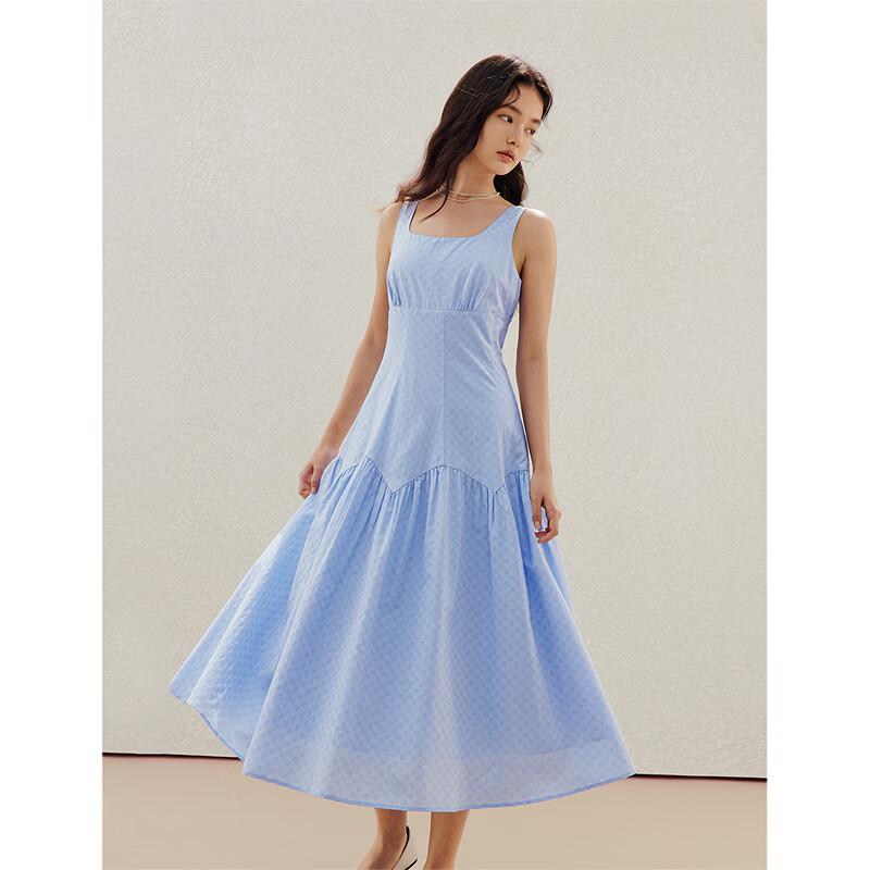 INMAN French Plaid Waist-cinching Vest Dress