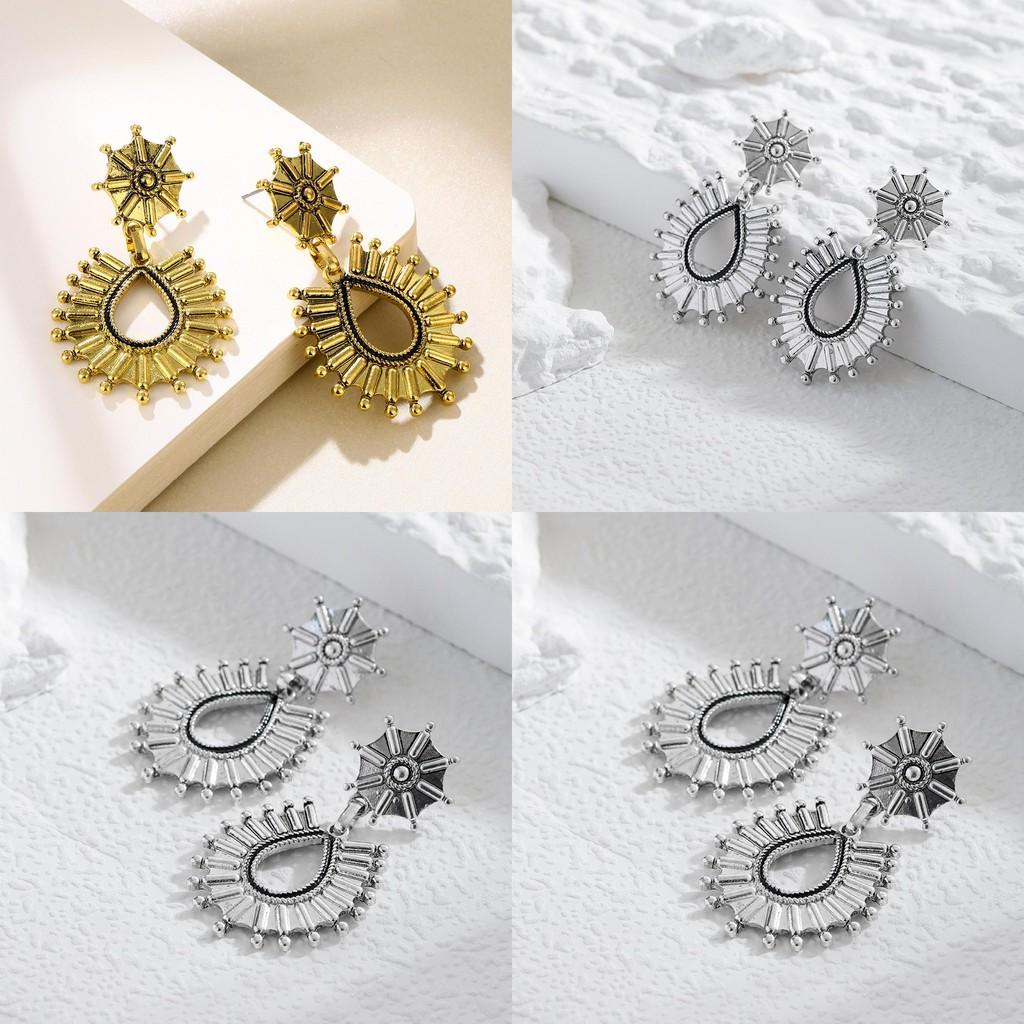 Exquisite Alloy Waterdrop Earrings Geometric Design Fashionable Summer Jewelry