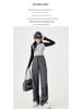 Damen Hochwertige Lässige Cargohose: Herbst/Winter-Stil, mit Plüschfutter, lockere Passform, gerades Bein, mehrere Taschen, Kordelzug, Polyester.