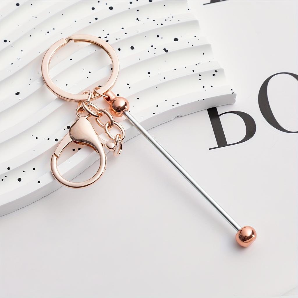 5pcs Beadable Keychain Bar, Alloy Blank Beaded Keychain Blanks For Pendant Beads DIY Keychain Making Supplies Jewelry Making Gift