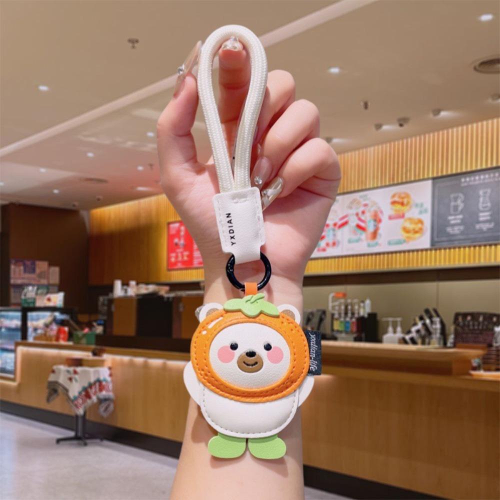Animal Cartoon Key Holder Doll PU Leather Key Rings Fashion Kapybara Keychain  Bag Charm