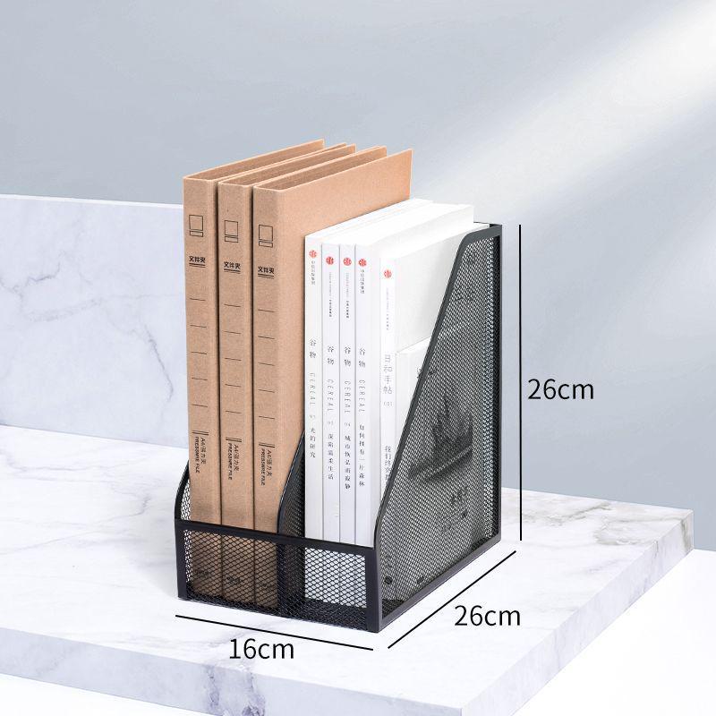 Wrought Iron Desktop File Organizer - Metal Vertical Storage Rack