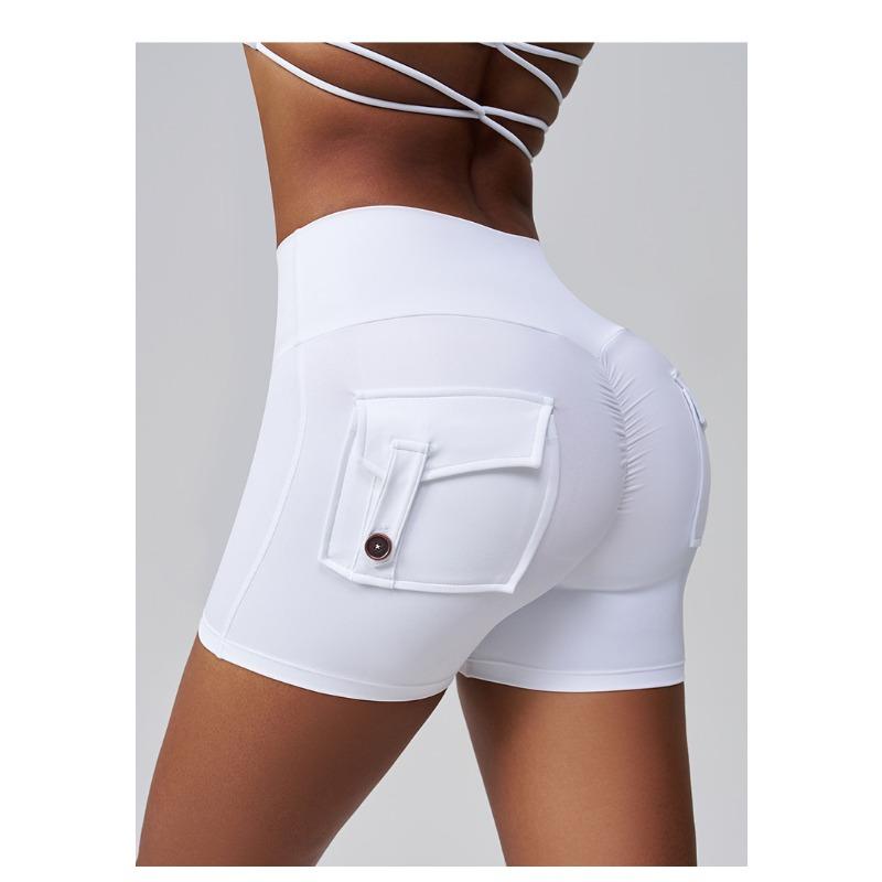 Women S Y2k Style High Waisted Butt Lifting Tight Yoga Shorts With Pockets