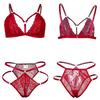 Fei Yun Red Lace Multi-belt Erotic Underwear Set Women's Sexy Bra Underwear Two-piece Set 181