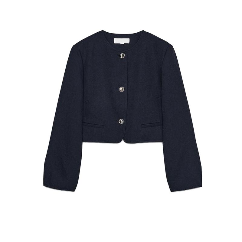 round Neck Golden Button Short Suit Outwear 8372280 High Waist with Belt Casual Shorts 8372180