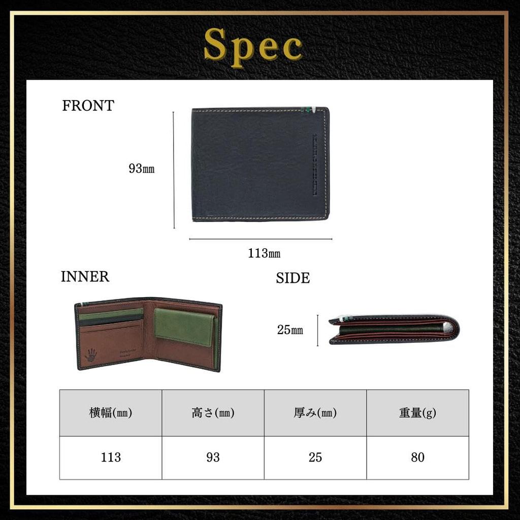 Benetton Bi-fold Wallet for Men, Italian Leather, Genuine Cowhide, Vegetable Tanned, High-Quality, Develops a Beautiful Patina, Compact, Soft, Stylish