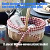 Praktischer Weidenkorb Einkaufskorb Obst Gemüse Brotbehälter mit herausnehmbarem und waschbarem Einsatz Outdoor Picknicktasche