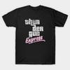 Men Black Print T-shirt Thunder Gun Express (Gta Edition) No-Cut Transfer Paper Print Cotton Tshirt