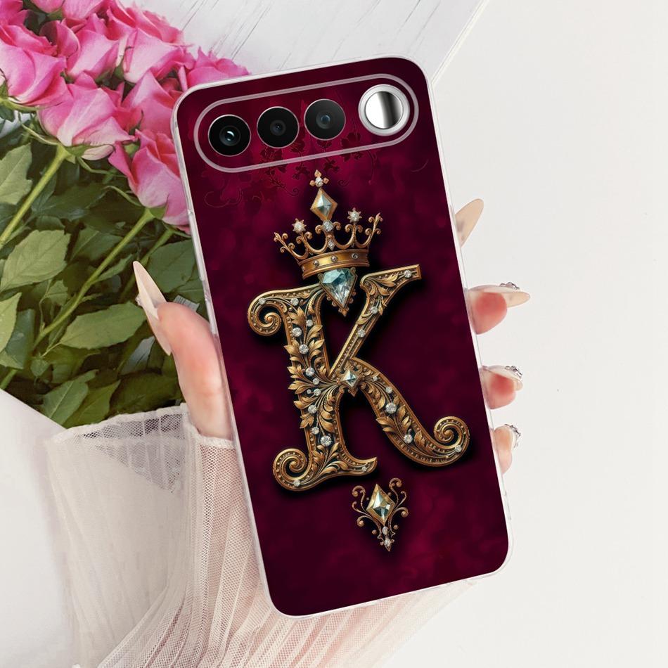 For Realme 16 RMX5171 2026 Royal Crown Initial Letter Couple Phone Case For Realme 16 5G Soft Silicone TPU Covers Bumpers