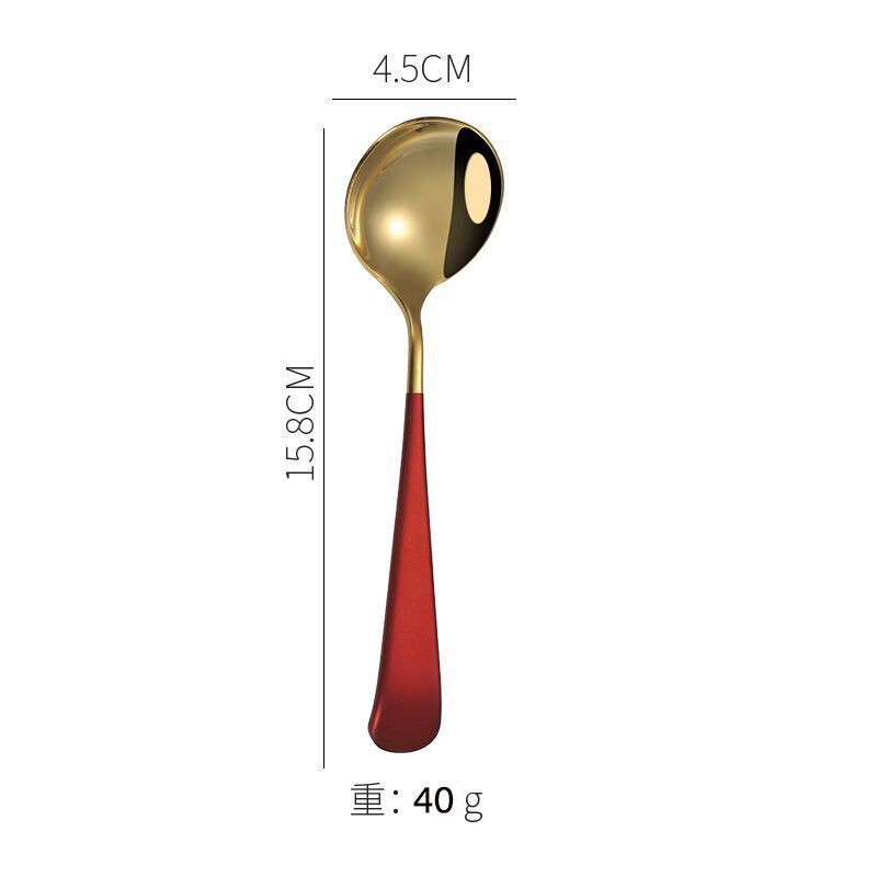 1Pc Round Stainless Steel Soup Spoon 16cm Dishwasher Safe Coffee Dessert Stirring Spoon for Home Kitchen