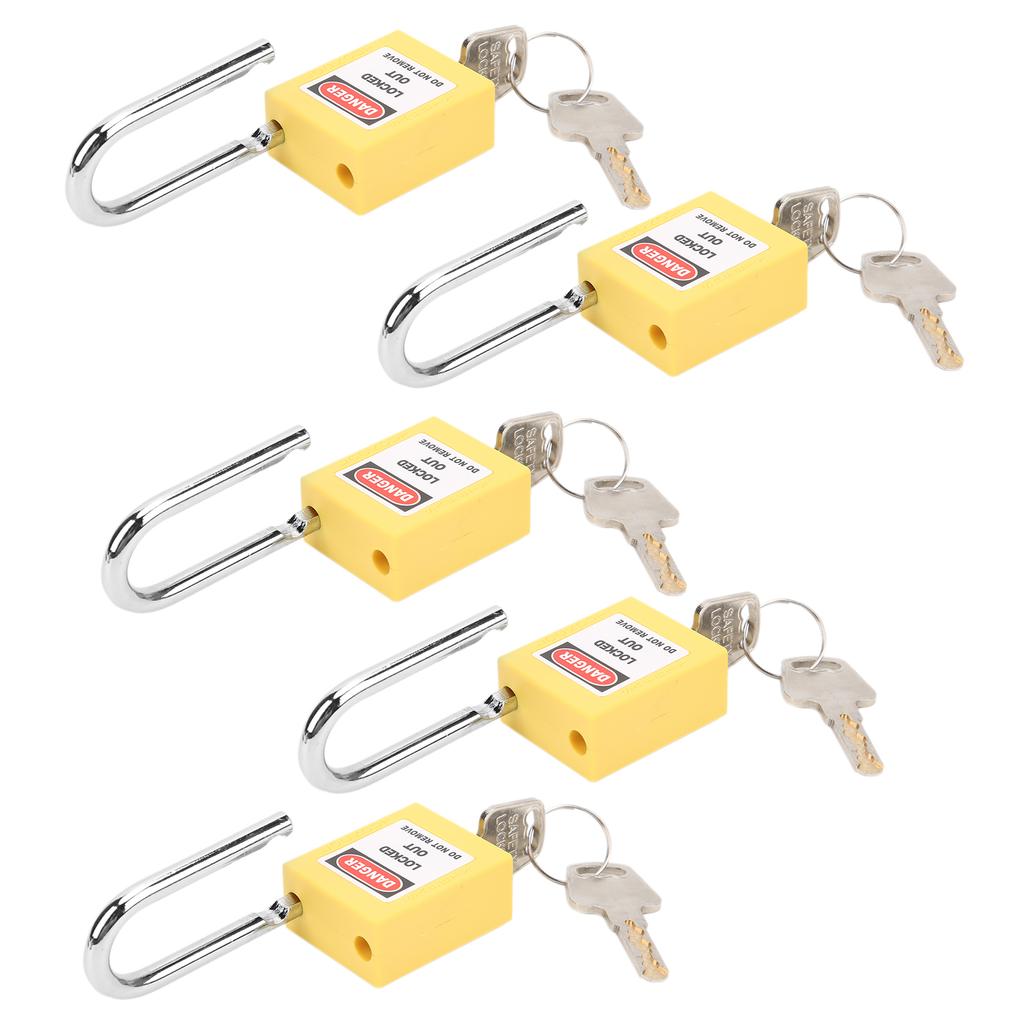 5 Sets 38mm Lockout Lock Insulation LOTO Nylon PA Steel for Nuclear Energy Logistics Transport
