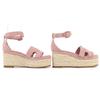 Excellent HERMES Sandals Espadrilles Elda Ankle Strap Suede Leather Pink 36 Used