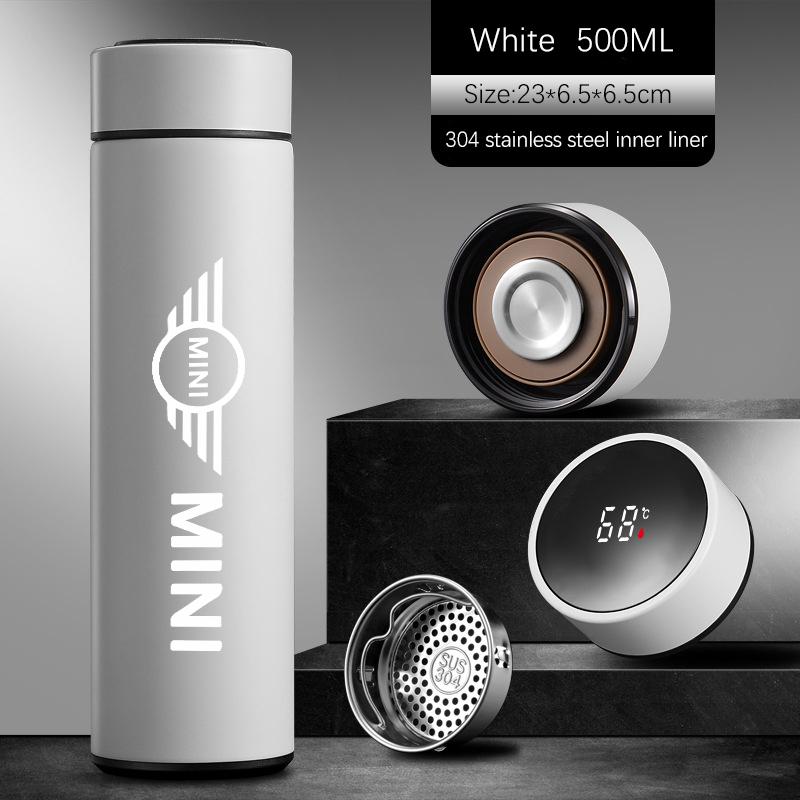 

Stainless Steel Car Emblem Thermos Coffee Cup For MINI One Cooper JCW Countryman Clubman Cabrio Paceman Coupe Roadster Clubvan