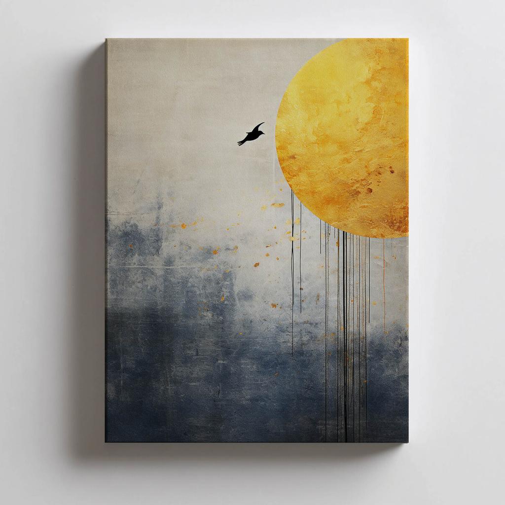 Abstract World of the Raven Abstract World of the Raven, 40X50 Cm, Gold Aluminum Frame, 230 Gsm Matte Paper