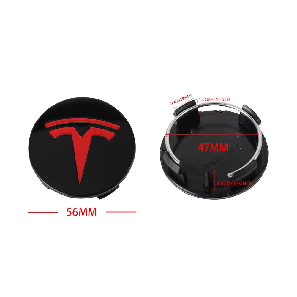 4Pcs For Tesla Model 3 S X Y Cybertruck Roadster Car Badge Wheel Center Hub Cap Cover Accessories Auto Styling Car Accessories