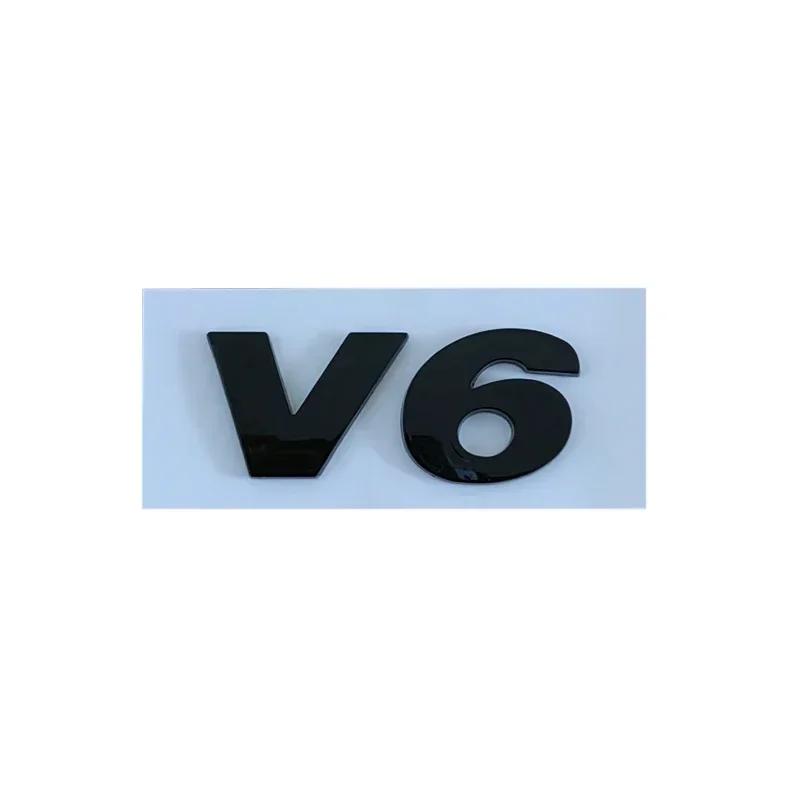 3D ABS Chrome Black V6 V8 Letters Car Rear Trunk Fender Emblem Badge Sticker Decals For VW Polo Golf Passat Touareg AccessoriesKD0