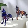 Geometric Wolf Sculpture Resin Animal Figurine for Modern Home and Office Decoration Unique Animal Figure