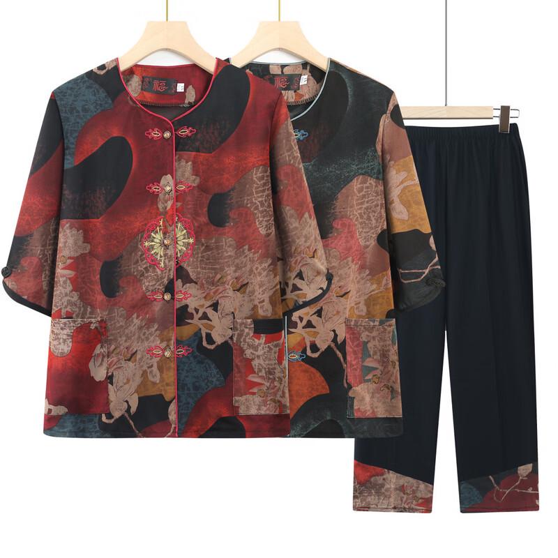 Mid-Aged Women's Summer Seven-Sleeve Outfit Set