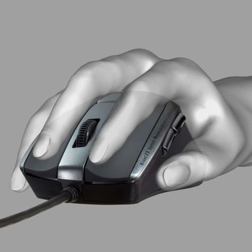 Sanwa Supply Mouse, Wired, USB Connection, Quiet, Blue LED, 5 Buttons (Equipped with Back and Forward Buttons), Medium Size, Black MA-BL168BK