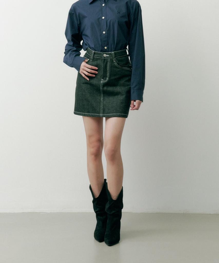 Solteuaenchokollis Sac Non-Faded Denim Skirt Black 4W231Z002