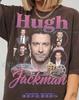 Hugh Jackman Vintage Actor Portrait Graphic Comfort Colors® TShirt and Kids Tshirt, Retro Celebrity Fan Gift Pink Collage Design Tee