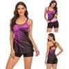 Kadın Yaz İki Adet Mayo Çapraz Askı Seksi Bikini Set Tankini Mayo Artı Boyutu S-8XL