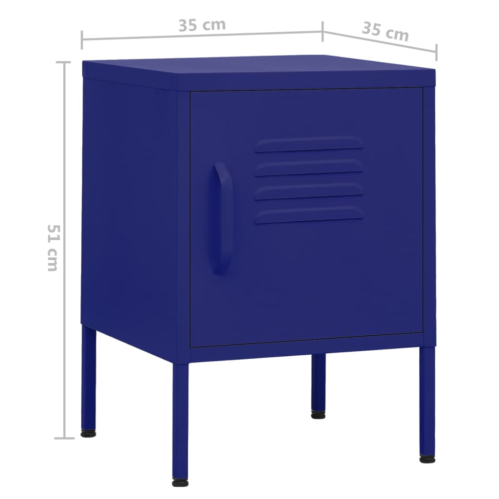 Nightstand Navy Blue 35 x 35 x 51 cm Steel