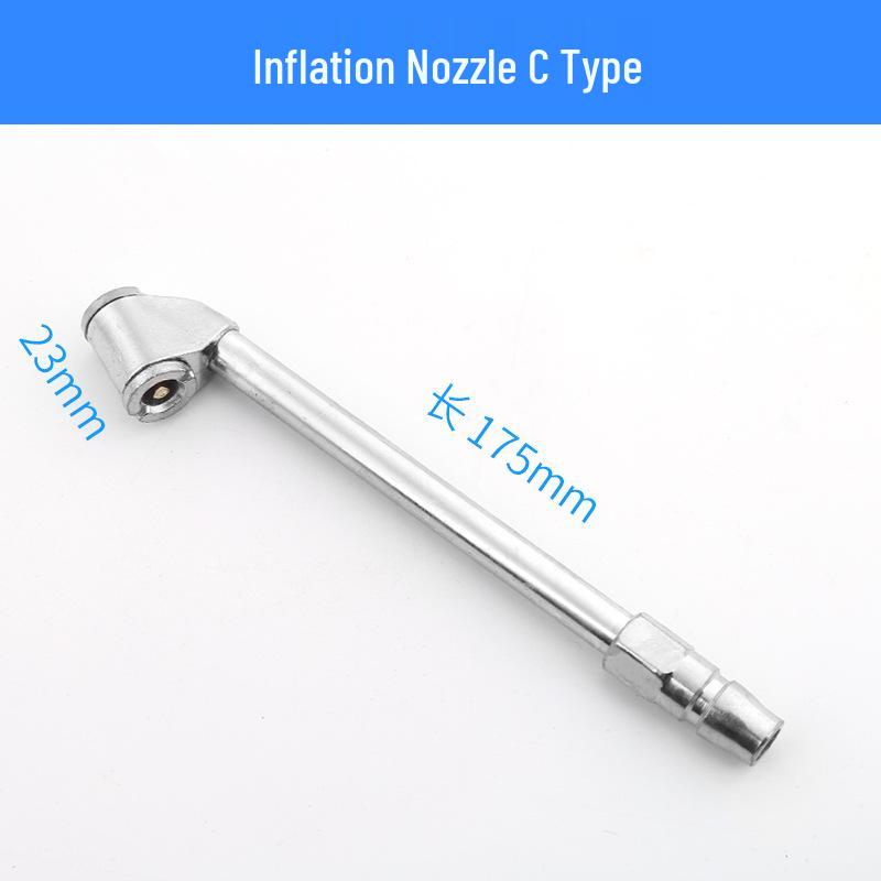 Tire Inflation Nozzle with Pressure Gauge for Car, Bicycle, and Motorcycle