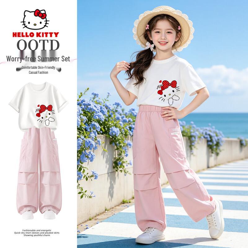 Hello Kitty Girls' Summer Casual Outfit Set