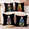 Matryoshka Doll Russia Cushion Cover Soft Plush Fabric Double-Sided Printed Sofa Cushion Cover for All Seasons Home Decor Gift