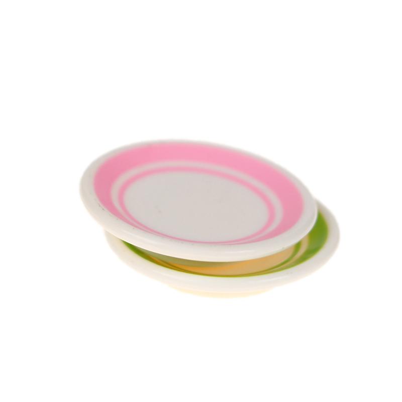 5Pcs/Bag 1:12 Dollhouse Miniature Colorful Plate Dishes Kitchen Accessories Toys