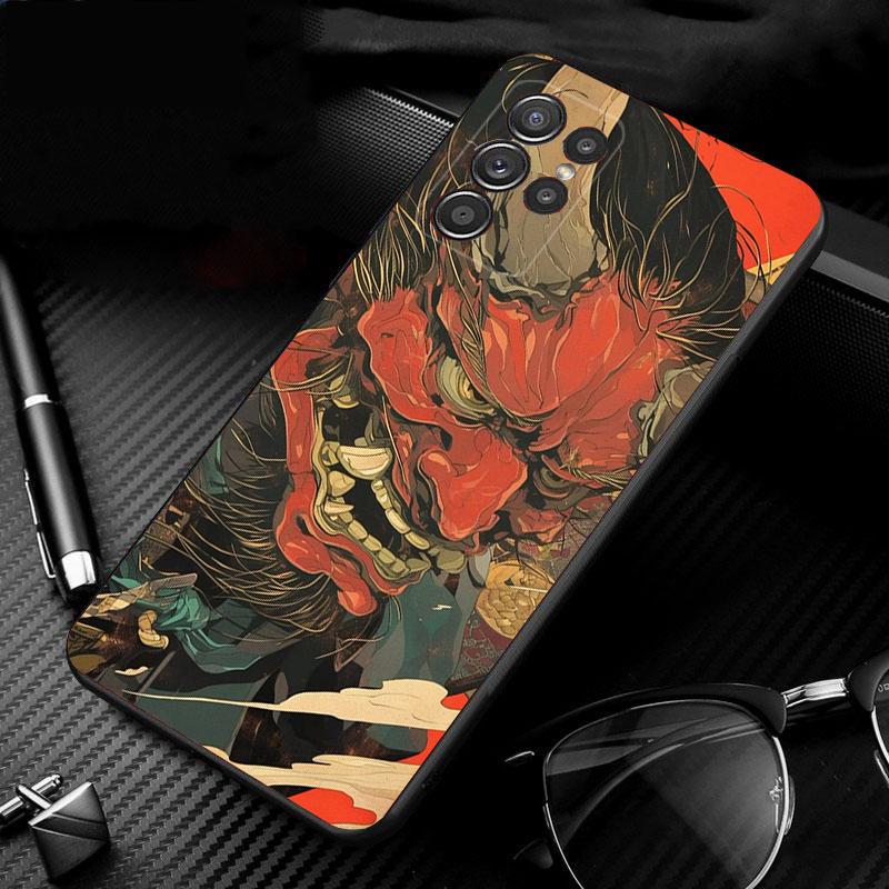 

Japanese Oni Mask Devil Art Phone Case For Samsung Galaxy S26 S25 S24 S23 S22 Ultra S23 S22 S25 Plus S24 FE S26Edge S24