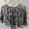 Cheongsam Evening Gown Shawl with Sequined Lace Shrug Cape