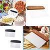 Baking Scraper and Cheese Knife with Wooden Handles Multi Purpose Dough Cutter Chopper for Baking Grilling and Food Preparation