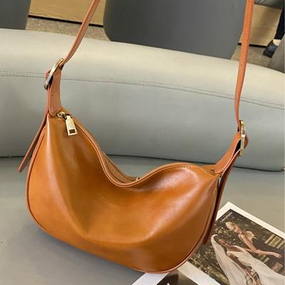 Leder Damen Tasche neue Mode Unterarm Knödel Tasche Retro Pendler Rindsleder Schulter Umhängetasche Damen Satteltasche