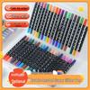 Dual-Color Sparkle Flow Fluorescent Pen Set with Thick Soft Tip