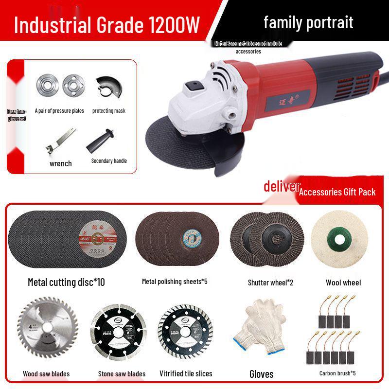 Multifunctional Electric Angle Grinder & Polisher: High-Power Handheld Grinding and Cutting Tool