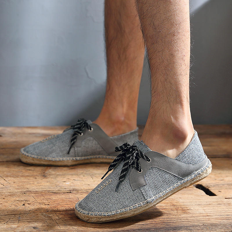 New Fashion summer Fly fabricmale casual Canvas Hemp Insole Fisherman Light Shoes men Espadrille Flats Shoes rty6