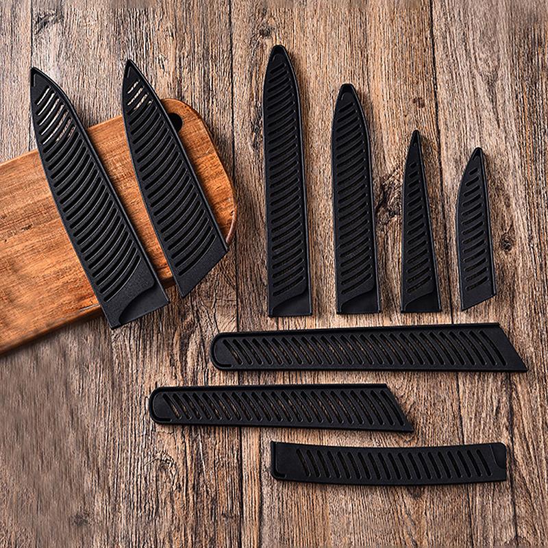 Kitchen Knife Sheath Black Plastic Knife Covers Knife Blade Protector Cover Edge Guards Case Boning Fruit Bread Chef Knife Tool