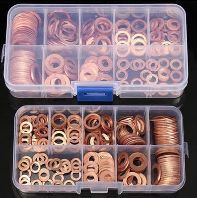 Juego de 200 juntas de cobre, arandelas, tuercas y pernos, surtido de juntas de anillo plano con caja // M8/M10/M12/M14 para tapones de cárter, nuevo