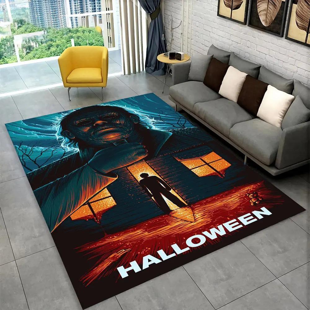 Postava z hororového filmu Chucky Saw Cartoon Area Koberec, Koberec Koberec do obývacího pokoje Ložnice Pohovka Rohožka Dekorace Protiskluzová podložka na podlahu
