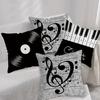 Music Themed Pillowcase with Piano, Notes and CD designSuitable for Sofa Car Bedroom Decorative Cushion Cover Pillow Cover