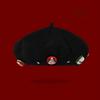 Cute Woolen Christmas Beret Hat Solid Color Windproof Beanie Cap Thick Warm Christmas Gift Xmas Dress Up Bonnets